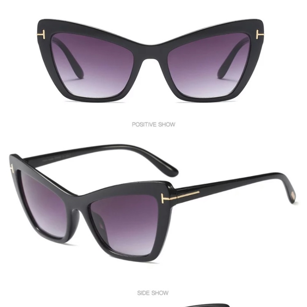 Women’s Black Cat Eye Sunglasses - Picture 4 of 5